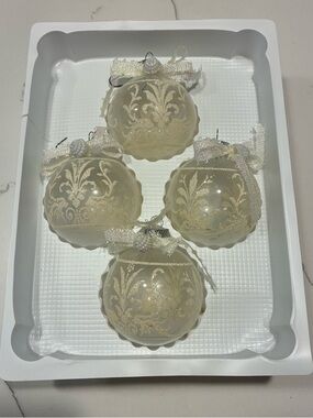 Dayton Hudson Corp vintage Glass Holiday Ornament Set - 4-Pack